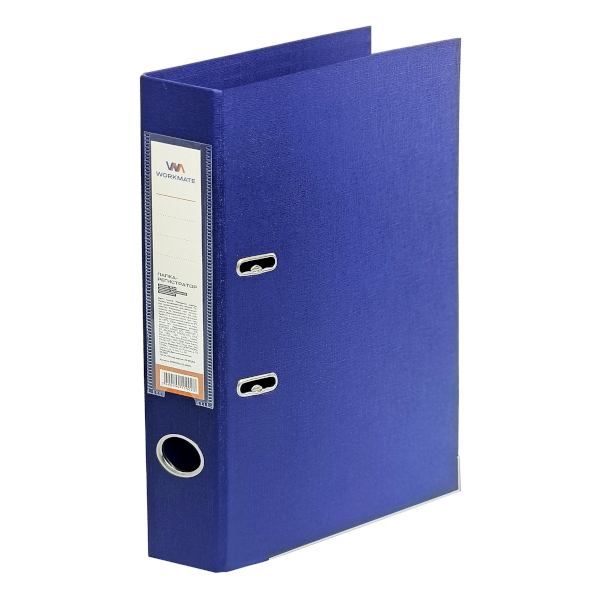 Папка-регистратор А4, 50мм, пластик, карман, кант, синий 15-8069 Workmate