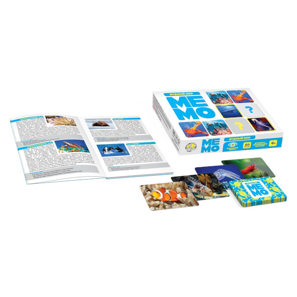 Игра настольная "Мемо. Водный мир" 50 карточек, коробка 03593 Десятое королевство