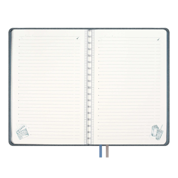 Ежедневник А5 не дат 320стр., Escalada "Вся жизнь - музыка" тв.обл., иск. кожа, серый 67735