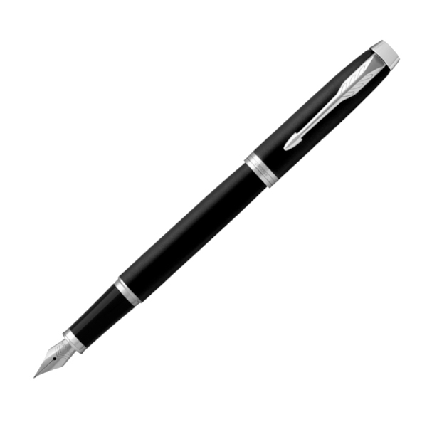 Ручка перьевая PARKER "IM Essential F319, Matte Black CT" синий патр. корп.латунь, мат.черн. 214363