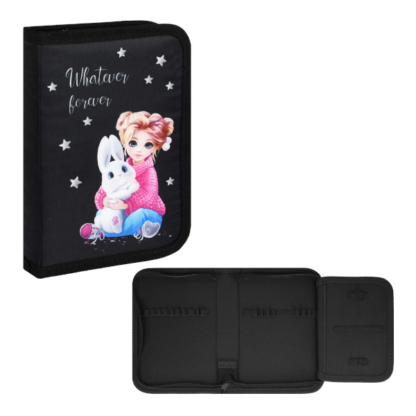 Пенал Феникс+ "Девочка и зайка" 1отд., 1 откид.планка, без напол., 20*13,3*3,5см, молния 68893