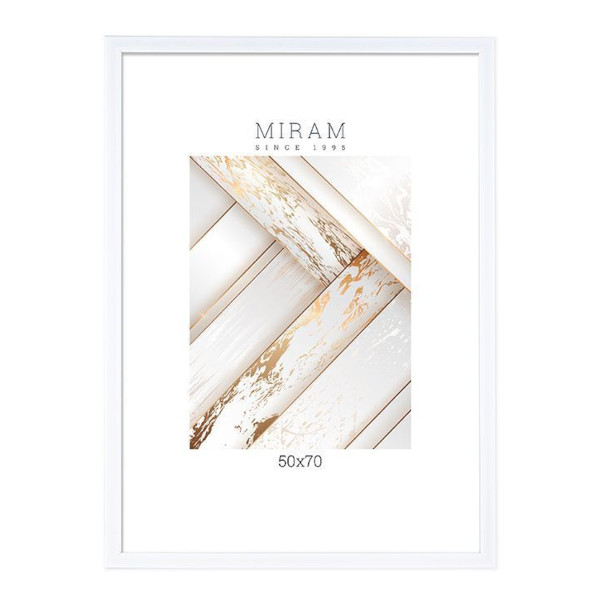 Фоторамка 50*70, пластик, багет 18мм, белый, вставка пластик 641861-20 МИРАМ