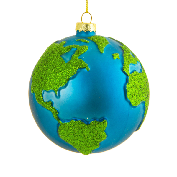 Украшение подвесное Феникс-Презент "Планета Земля" стекло, 10*10,5*10см 81778