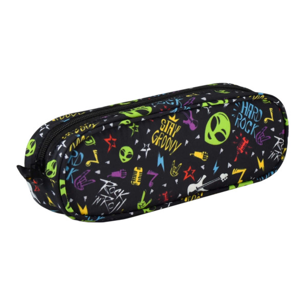 Пенал-косметичка 1 отд., 19,5*6*4см "Хард рок НЛО" без напол., нейлон 57981 Феникс+