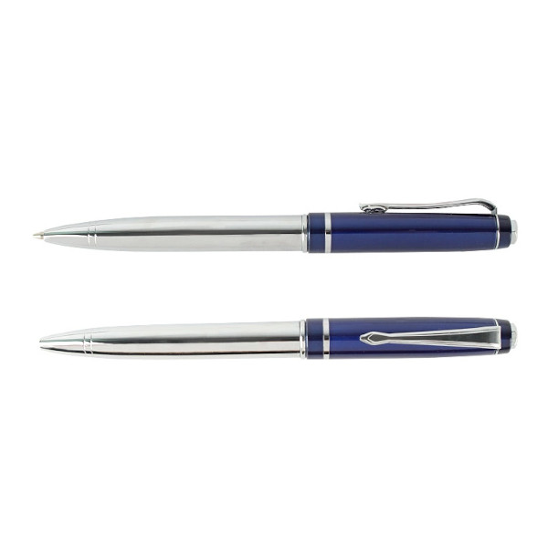 Ручка подарочная 0,7мм, синий, корпус серебр./синий, поворт. мех. DV-3266 Darvish
