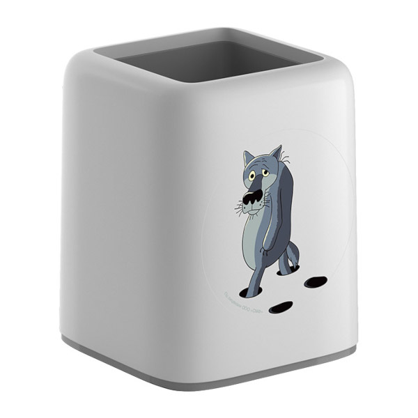 Подставка-стакан для пиш. прин. "Forte. Жил-был Пес" 8,5*8,5*10,4см, квадрат., пласт, ассор 61640 EK