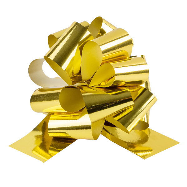 Бант для подарочной упаковки "Шар" 21см, металлик золото (1шт) 661015 Дон Баллон