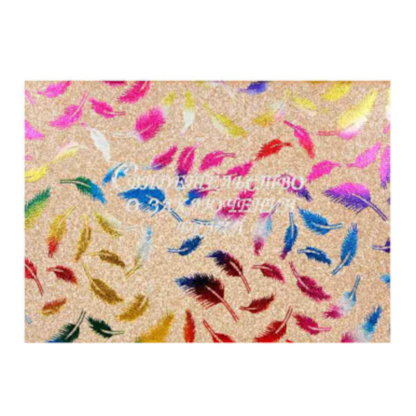 Папка с файлом для свид.о браке, перепл.мат. А5 (пухлая) "Перышки золотые" СБМ5-1022н Imige