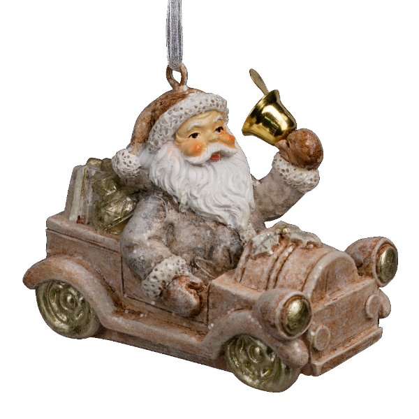 Украшение подвесное Erich Krause Decor "Дед Мороз на машине" 7см, полирезина 64555