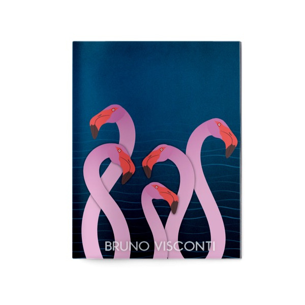 Тетрадь 40л А5 клетка/сшивка "Фламинго" картон, рисунок 7-40-001/44 Bruno Visconti
