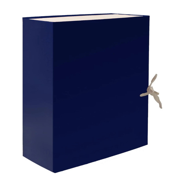Короб архивный разборный А4, 15см, бумвинил, завязки, синий AB0115-BL Lamark