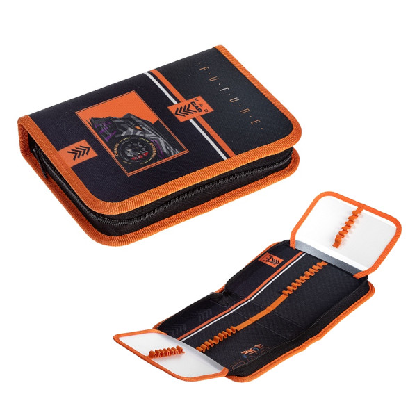 Пенал Hatber "Mad car" 1отд., 2 откид.план., 20*14см, на молнии NPk_74299