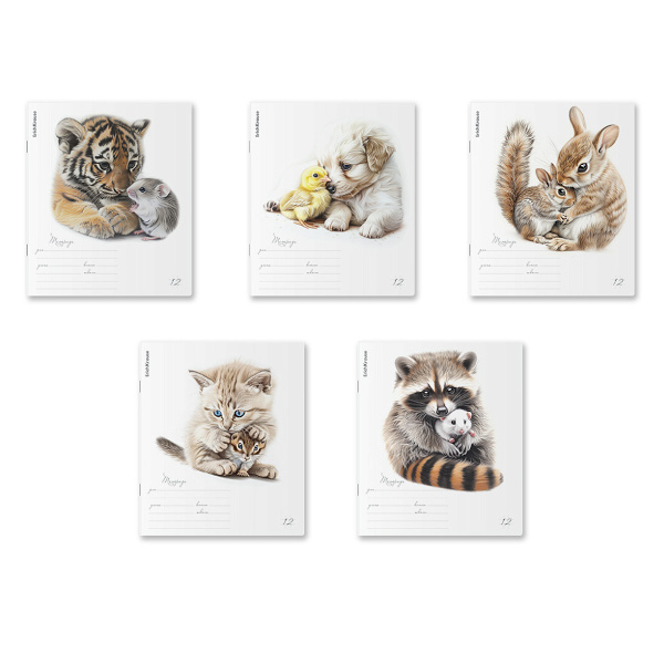 Тетрадь 12л А5+ клетка "Little Cuties" картон, ассорти 63236 Erich Krause