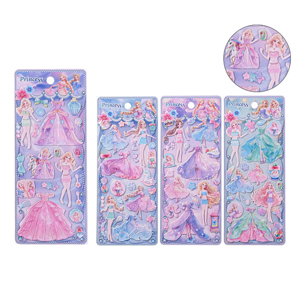 Наклейки декоративные "Одень куклу" 9,5*23см, ассорти  M-20743 MAZARI ТМ