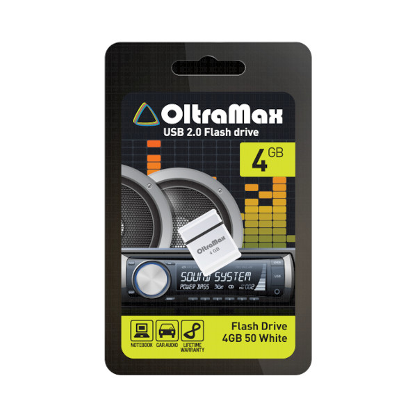 Память Flash Drive 4Gb USB OltraMax 50 white OM004GB-MINI-50-W