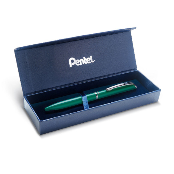 Ручка гелевая Pentel "Energel"  металлический корпус, темно-бирюзовый, черн. стерж., 0,7мм BL2007S-A