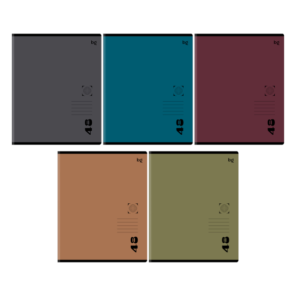 Тетрадь 48л А5 клетка "Дикий" картон, серый блок, ассорти Т5ск48 60312 BG