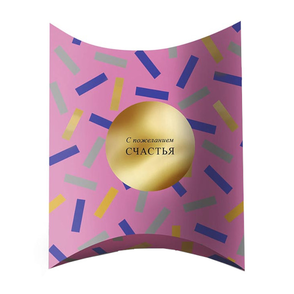 Коробка складная 18*15*5,4см "С пожеланиями счастья" розовый 0710.047 Арт Дизайн