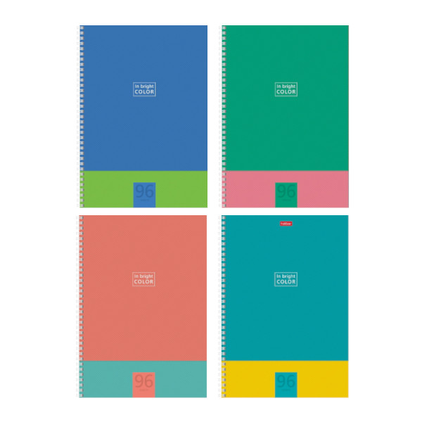 Тетрадь 96л А4 клетка/гребень "В ярком цвете" картон, ассорти, перф. 96Т4тВ1гр Hatber