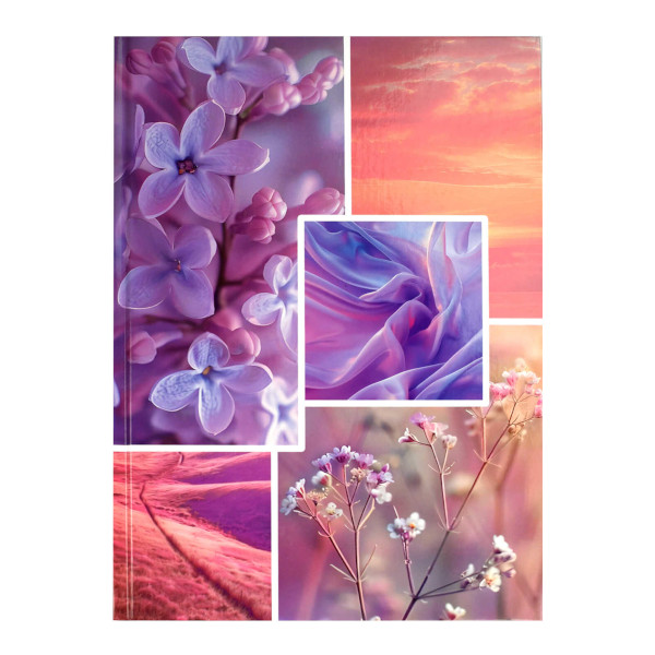 Тетрадь 96л А4 клетка/сшивка "Сиреневый микс" тв. обл., рисунок 69251 Феникс+