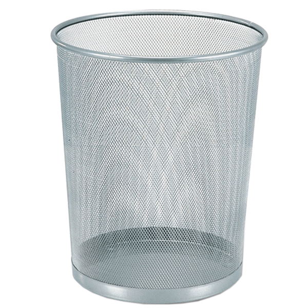 Корзина для бумаг 20л сетчатая круглая серебр., металлическая 231957 Brauberg "Germanium"
