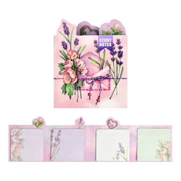 Набор липких блоков Феникс+ "Цветы" 75*75мм (4 блока по 25л) 65157