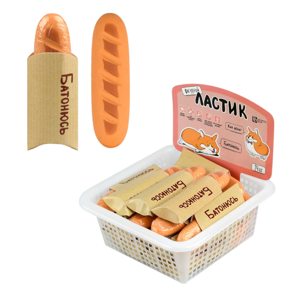 Ластик Феникс+ "Корги. Батон" фигурн. 83*25*12мм, термопласт.резина 73043