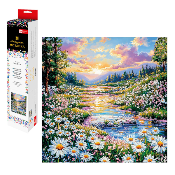 Алмазная мозаика Феникс+ 30*30см "Ромашки у реки" 70801