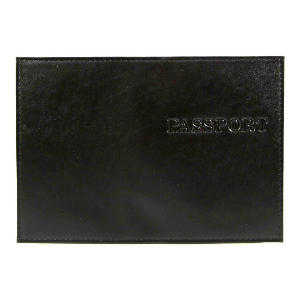 Обложка д/паспорта "PASSPORT" нат.кожа, конгрев, черный 1,01гр-PSP ПАРУС-211 Imige
