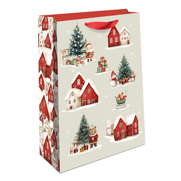 Пакет бумажный 22,3*18*10см "Домики" 1312.946 Арт Дизайн