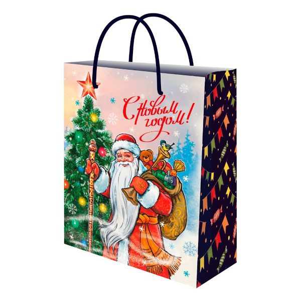 Пакет бумажный 23*18*8см "Дед Мороз" ППК-2314 Optima
