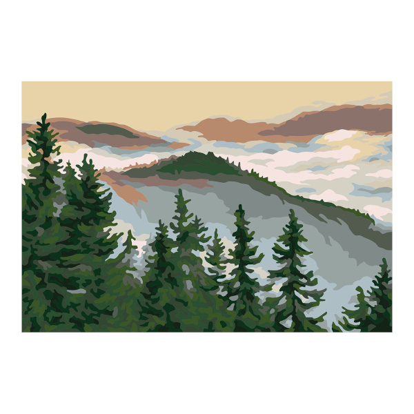 Картина по номерам ФРЕЯ 20*30см "Туманные холмы" PNB/PS-096