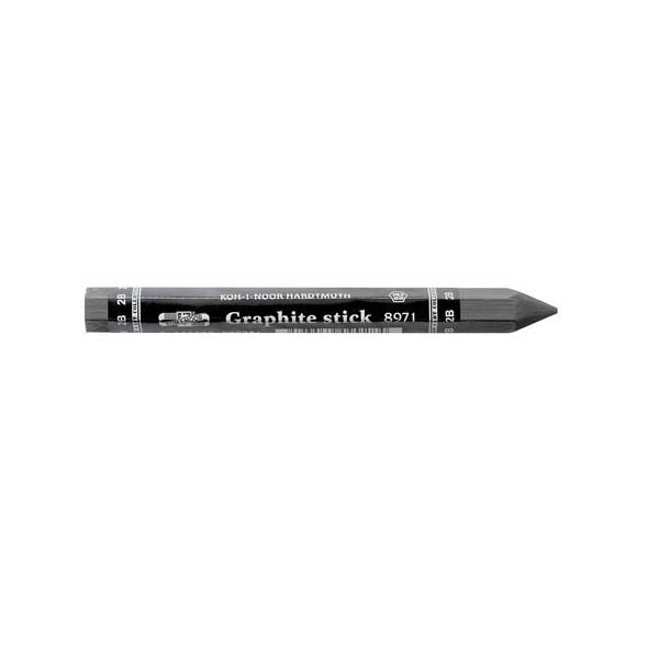 Карандаш ч/гр натур. 2B, графит, 6-гран., без ласт., черный "Graphite stick. Jumbo" 8971 Koh-i-Noor