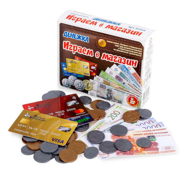 Игра настольная "Играем в магазин. Денежка" 03564 Десятое королевство