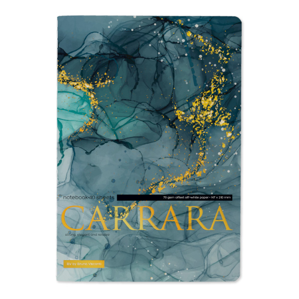 Тетрадь 40л А5 клетка/сшивка "Carrara. Bright" картон, рисунок 7-40-505/64 Bruno Visconti