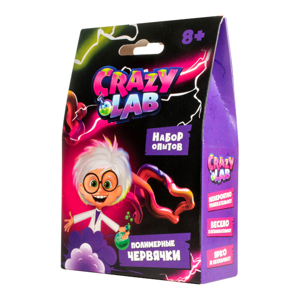 Набор для творчества Волшебный мир Опыты "Crazy Lab. Полимерные червячки" EX218T