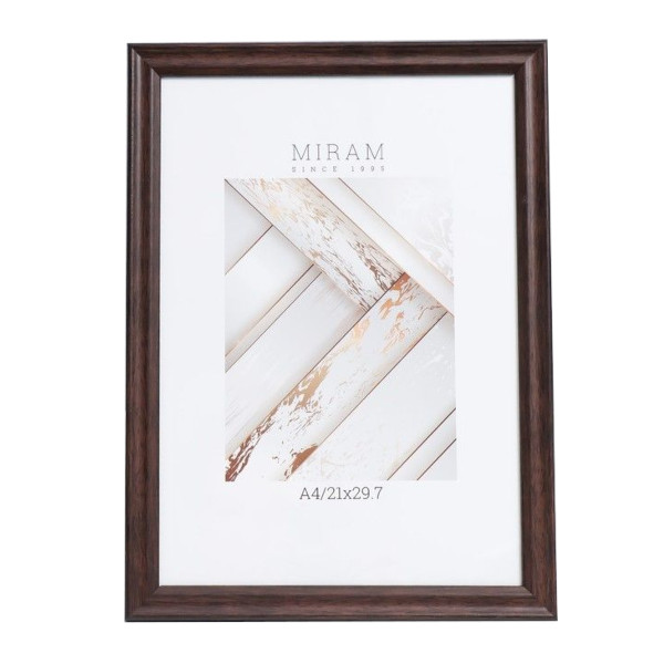 Фоторамка 21*29,7 пластик, багет 20мм, венге, вставка пластик 640257-А4 МИРАМ