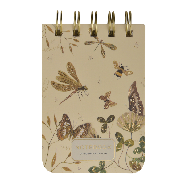 Блокнот А7 100л "Бабочки. Стрекозы" линейка, гребень, мягк.обл., картон 3-100-009/16 Bruno Visconti