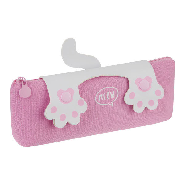 Пенал MESHU "Paws" 1отд., 20*8*3,5см, на молнии, розовый MS_65265