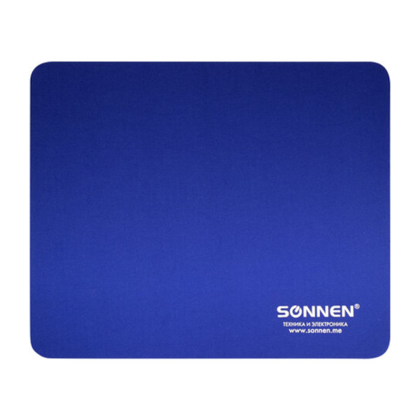 Коврик для мыши SONNEN "BLUE" резина+ткань, 220х180х3 мм, 513308