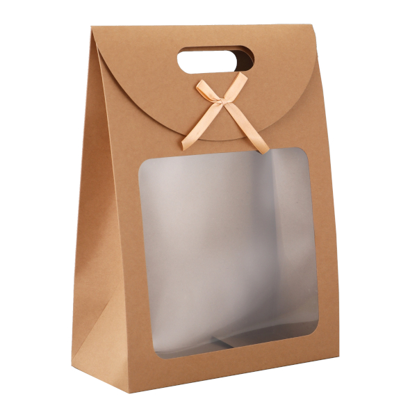 Пакет-коробка 32*23*11см "С окном" крафт 7347980 Upak land