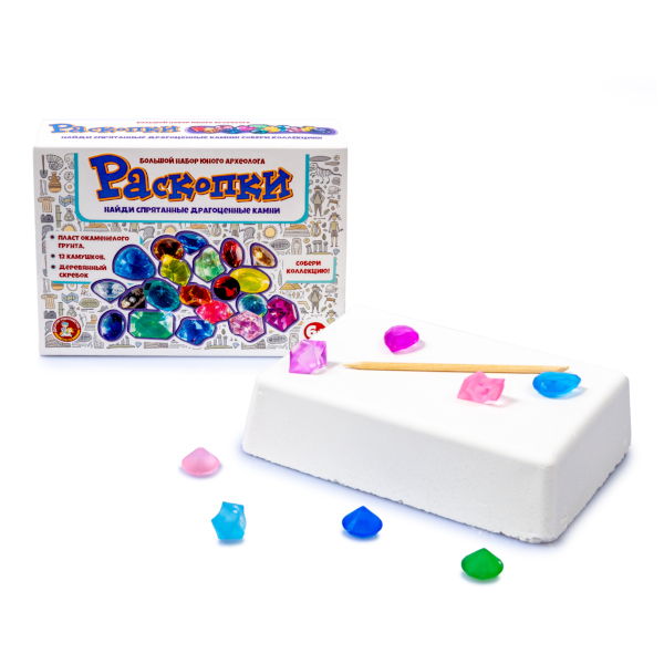 Набор для творчества Десятое королевство "Раскопки. Драгоценные камни" 12шт 04609
