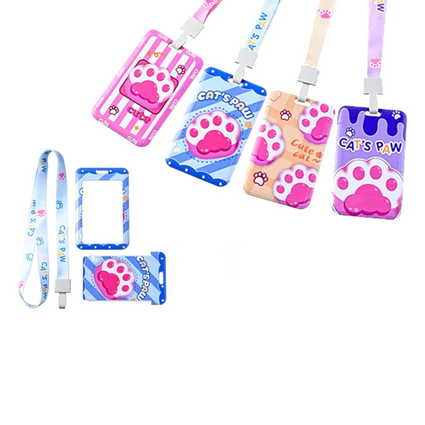 Бейдж 70*110мм вертикал., клип/шнур ассорти, пластик ассорти "Лапки" M-4852 MAZARI ТМ (1шт)