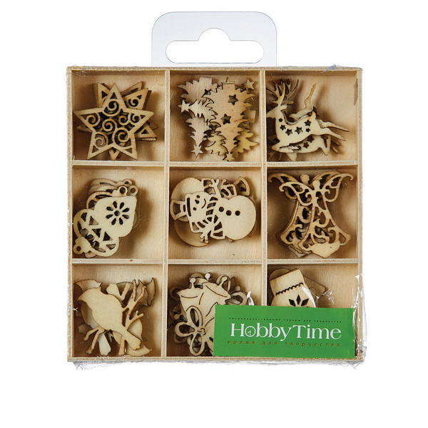Декоративные элементы "Рождественская фантазия" набор № 35, из дер, в дер. орг. 2-359/10 Hobby Time