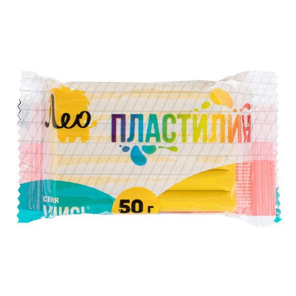 Пластилин Лео "Учись" классический, желтый, 50г, полиэт.уп. LNMC/LMC-50