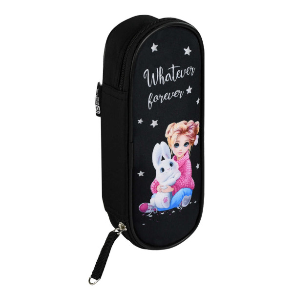 Пенал Феникс+ "Девочка и зайка" 1отд., 20,5*7,5*4см, микрофибра, на молнии 68399