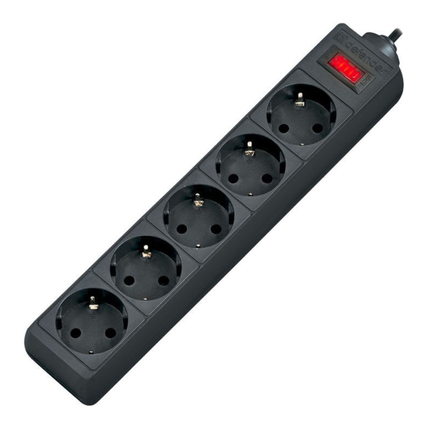 Фильтр сетевой Defender ES, 5 розеток, 5м, черный 99486 