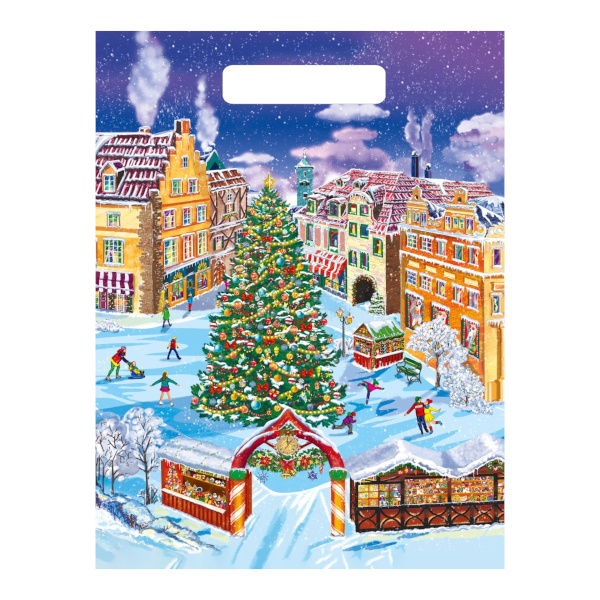 Пакет полиэтиленовый 48*36,5см "Новогодний каток" 50мкм, вырубная ручка ПП-5452 Миленд