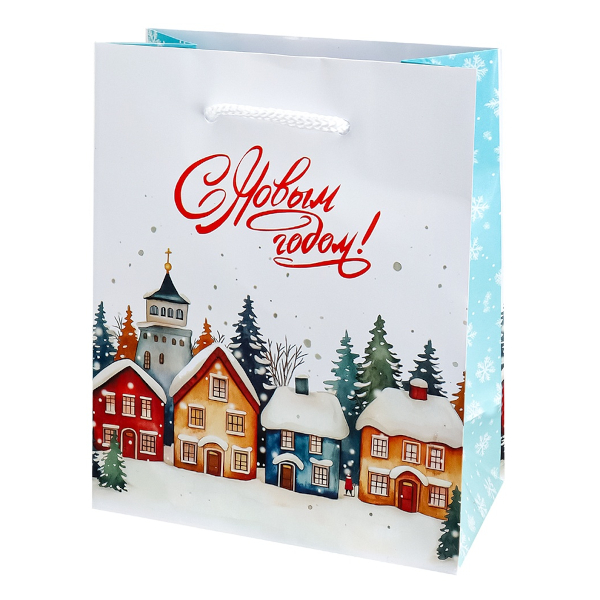 Пакет бумажный 14,5*11,5*6см "Домики" ППК-2277 Optima