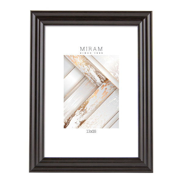 Фоторамка 13*18 пластик, багет 20мм, черный, вставка пластик, ножка 640246-5 МИРАМ